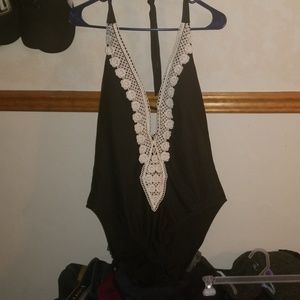 NWT Black Deep V Swimsuit